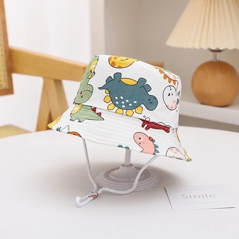 New Panama Summer Baby Sun Hat for Girls and Boys Beach Sun Cap Outdoor Children Bucket Hat Cartoon Autumn Kids Fisherman's Cap