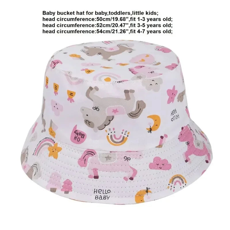 New Panama Summer Baby Sun Hat for Girls and Boys Beach Sun Cap Outdoor Children Bucket Hat Cartoon Autumn Kids Fisherman's Cap