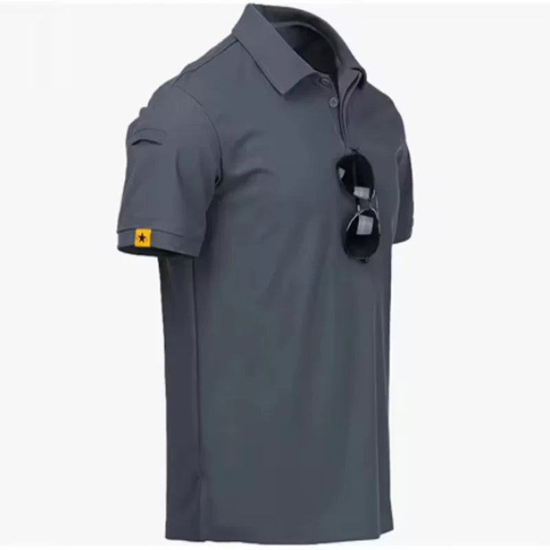 Men's Quick Dry Pullover Embroidered Shirts Summer Oversized Breathable Clothes Elastic Plain Camping Hiking Climbing T-shirts