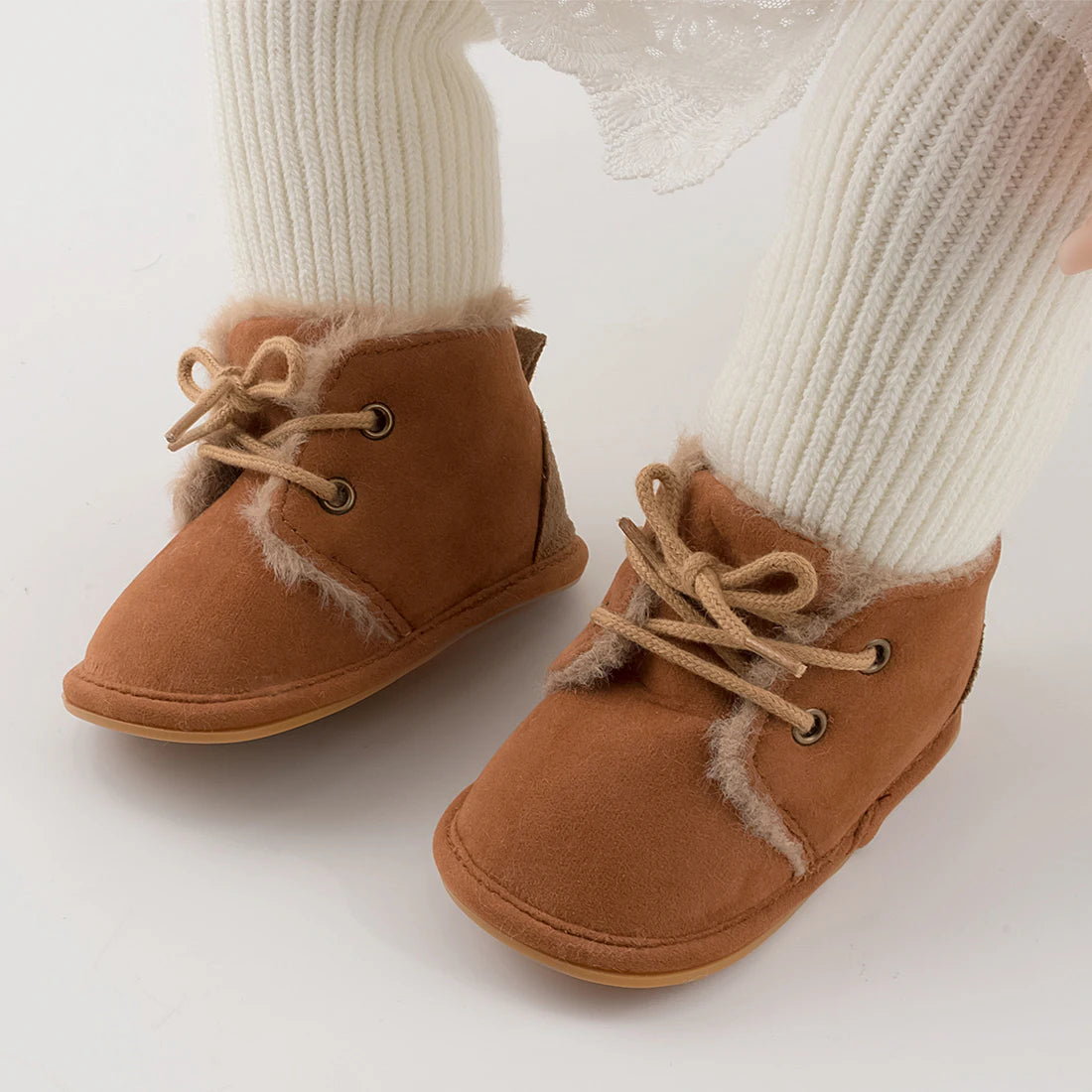 KIDSUN Winter Baby Snow Booties Warm Infant Boy Girl Toddler Shoes Rubber Sole Anti-slip Soft Newborn First Walkers Crib Shoes