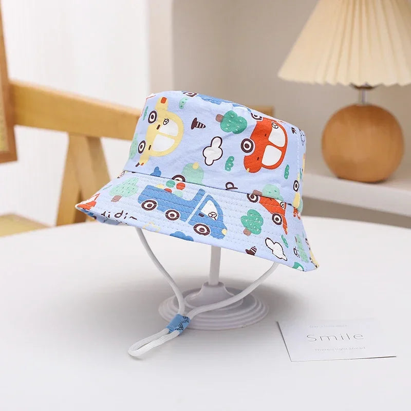 New Panama Summer Baby Sun Hat for Girls and Boys Beach Sun Cap Outdoor Children Bucket Hat Cartoon Autumn Kids Fisherman's Cap