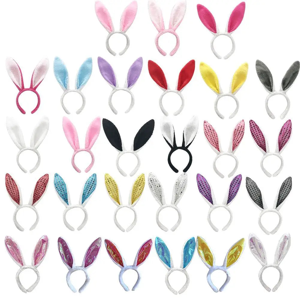 Cute Easter Bunny Ears Headband Women's Plush Lugs Hare Ears Hairband Girl Rabbit Ears Headwear Cosplay Costume Hair Accessories