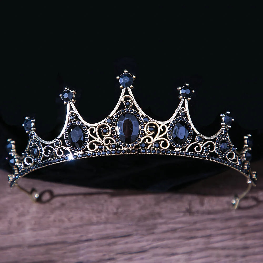 DIEZI Baroque Princess Queen Bridal Crown Purple Crystal Tiara For Women Wedding Vintage Crown Hair Dress Accessories Jewelry
