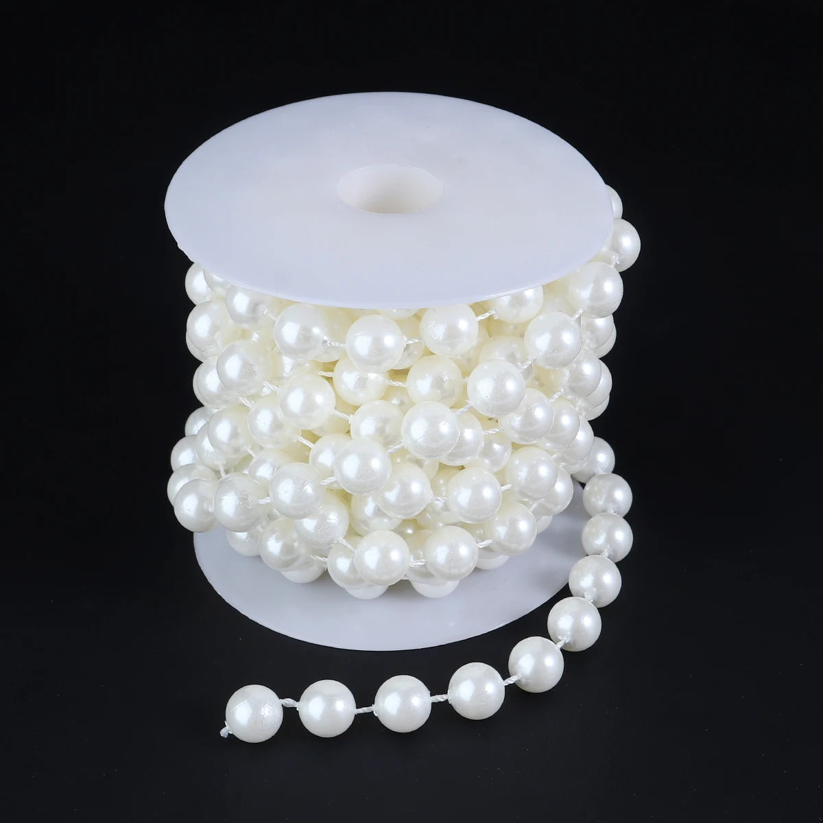 5yards/roll Imitation Pearl Chain White 3-12mm Round Beads Chain for Home Wedding Clothing Decoration Jewelry Making Accessories