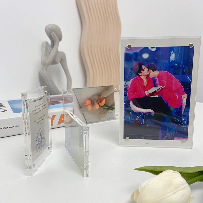 Transparent Acrylic Frames Photos Picture Frame Magnetic Double Sided Photo Frame Kpop Photocard Holder Album Poster Tag Display