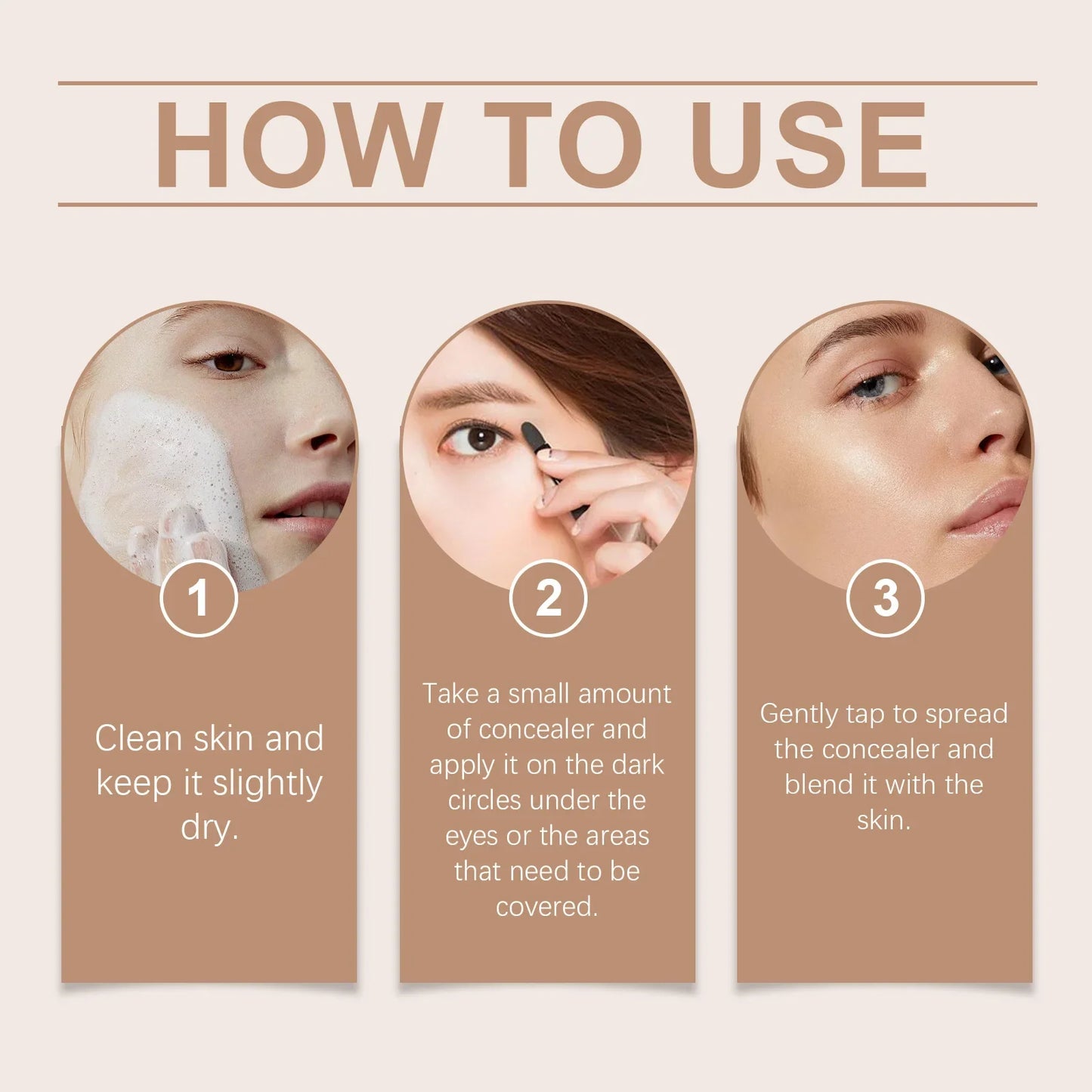 Concealer Lightweight Natural Coverage Of Skin Blemishes Spot Acne Print Cover Dark Circles Non-Removing Long-LastingMakeup