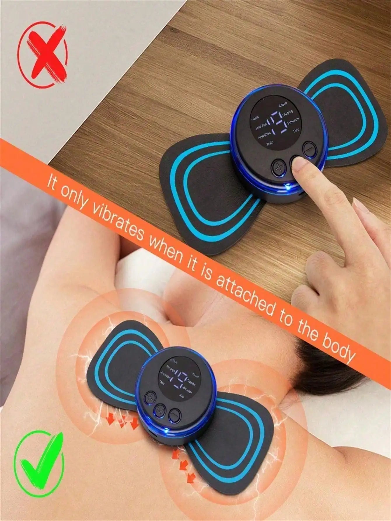 1pc Solid Color Electronic Body Massager