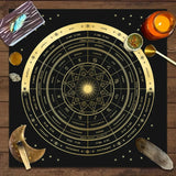 1pc Tarot card tablecloth, 12 zodiac astrology altar cloth, fortune astrology prophecy card mat, drop board game tablecloth