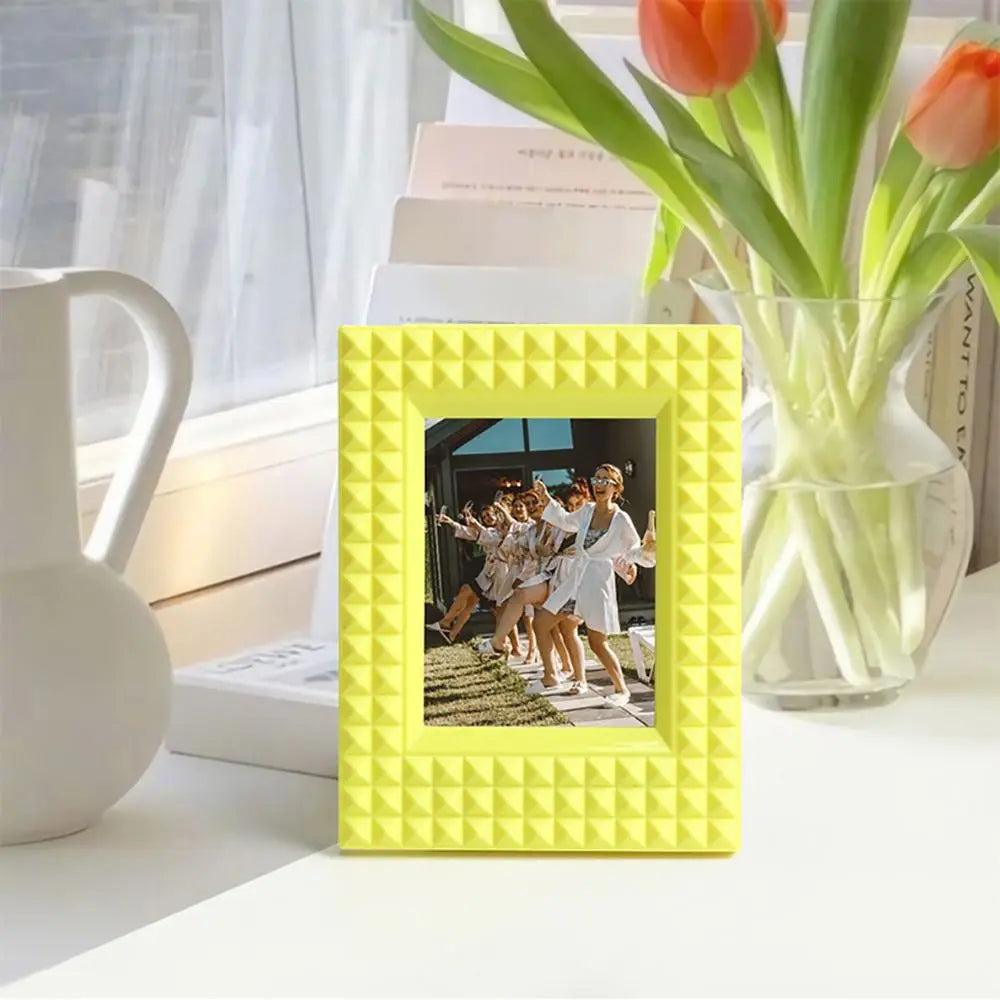Desktop Decor Instant Camera Photo Frame Stamp Vertical Card Display Stand Scrapbook Rivet for Polaroid/Fujifilm Instax