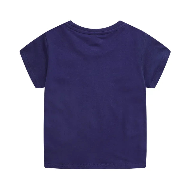 Kids Luminous Cartoon Dinosaur T-shirt 2-7 Years 100% Cotton Baby Boys Tees Summer New Short Sleeve Tops Dropshipping