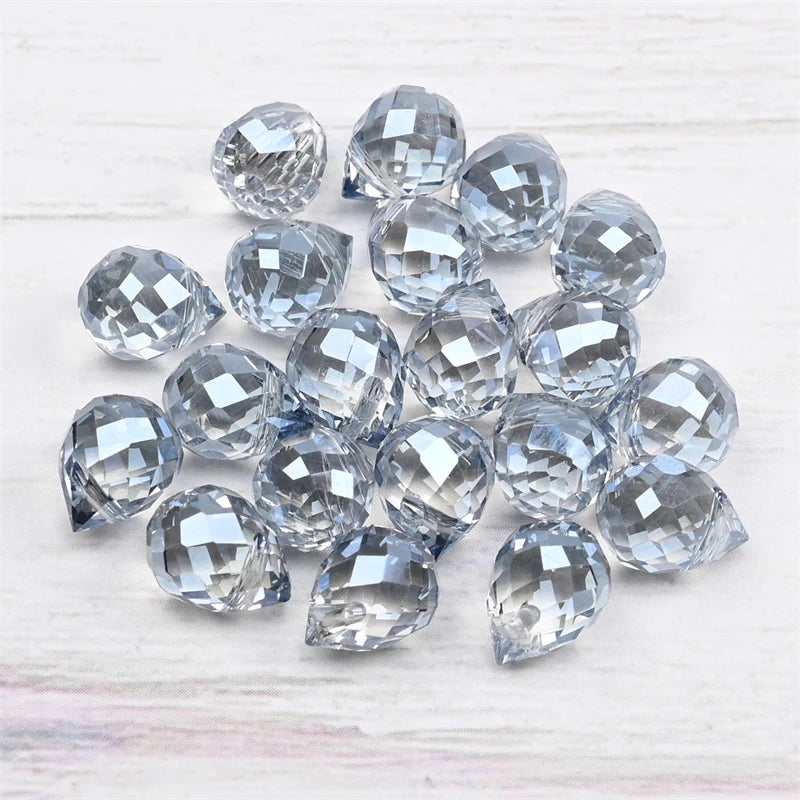 Austria Pear Shape Crystal Faceted Beads 10Mm Assorted Glass Spacer Chandelier Beads for Wedding Diy Necklace Bracelet Earring