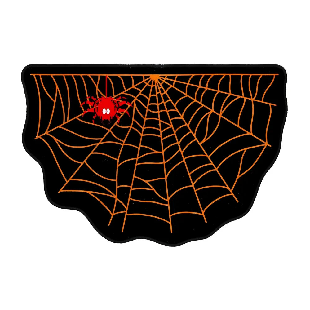VIKAMA Halloween Shaped Decorative Rug Black Spider Web Ghost Gothic Bathroom Entryway Footrest Washable Dirty Resistant Carpet
