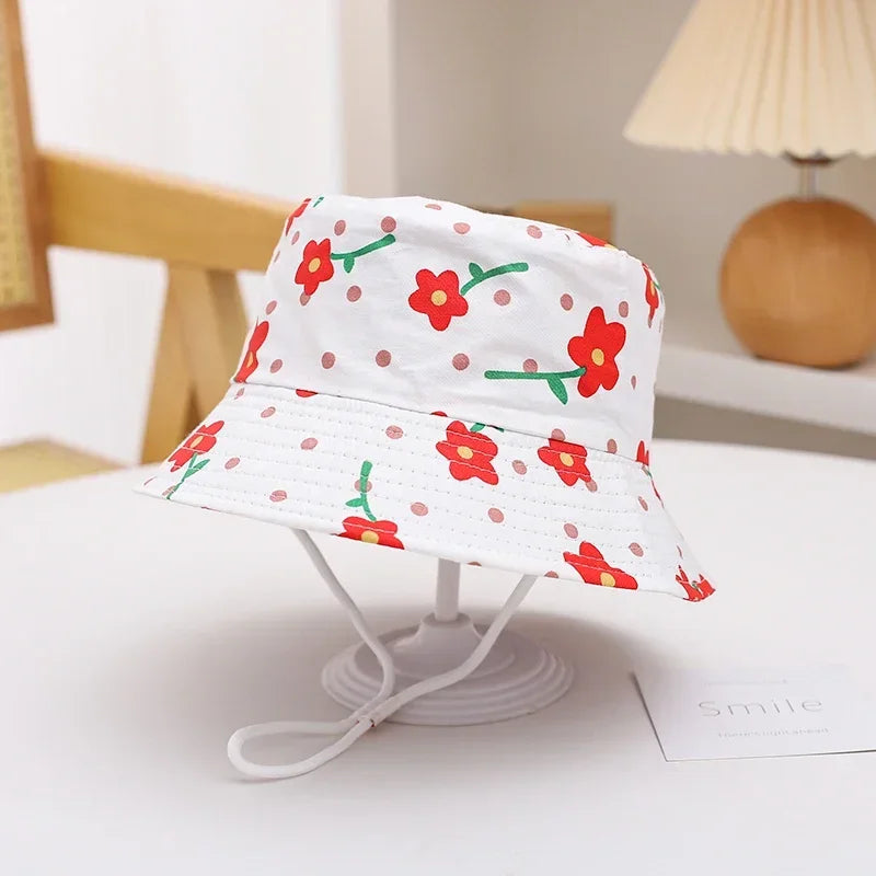 New Panama Summer Baby Sun Hat for Girls and Boys Beach Sun Cap Outdoor Children Bucket Hat Cartoon Autumn Kids Fisherman's Cap
