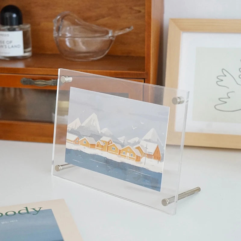 Transparent Acrylic Frames Photos Picture Frame Magnetic Double Sided Photo Frame Kpop Photocard Holder Album Poster Tag Display