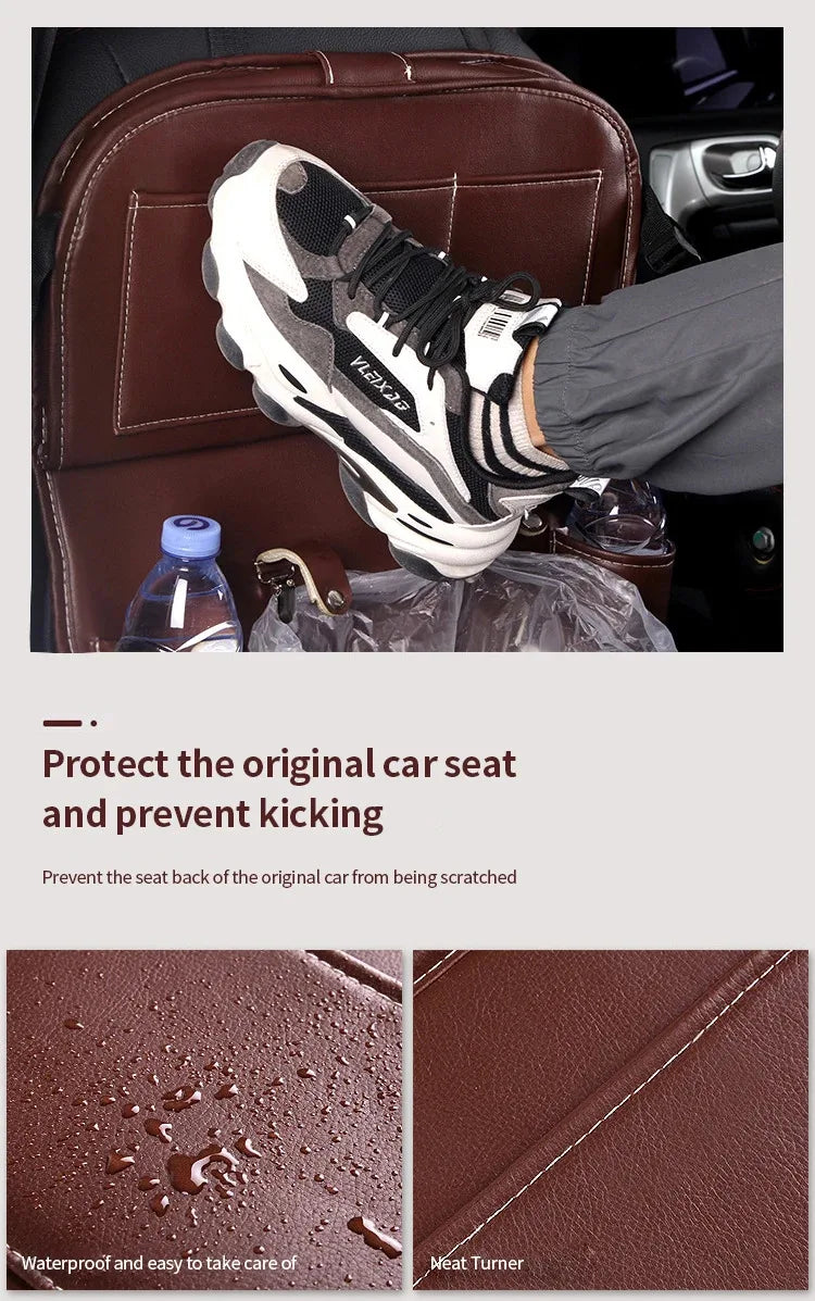 Car Back Seat Organizer Storage Bag with Foldable Table Tray Tablet Holder Tissue Box Auto Back Seat Bag Protector Accessories