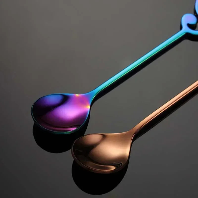 Musical Note Stainless Steel Teapoon Spoon Treble Clef Shape Mug Teaspoons Music Bar Ice Cream Creative Spoon Kitchen Tableware