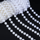 5yards/roll Imitation Pearl Chain White 3-12mm Round Beads Chain for Home Wedding Clothing Decoration Jewelry Making Accessories