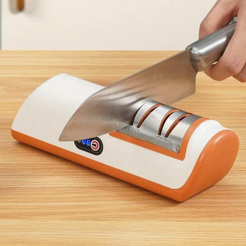 Electric Knife Sharpener Multifunctional Automatic Professional Small Knife Sharpener Kitchen Quick Sharpening Non-slip Tools