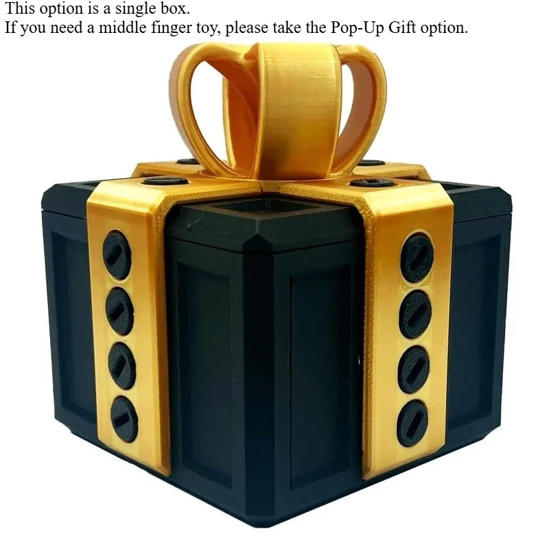 The Annoying Present with Middle Finger in A Box Gift Box with Screws Prank Surprise Pop-Up Novelty Funny Gifts for Adult Toys