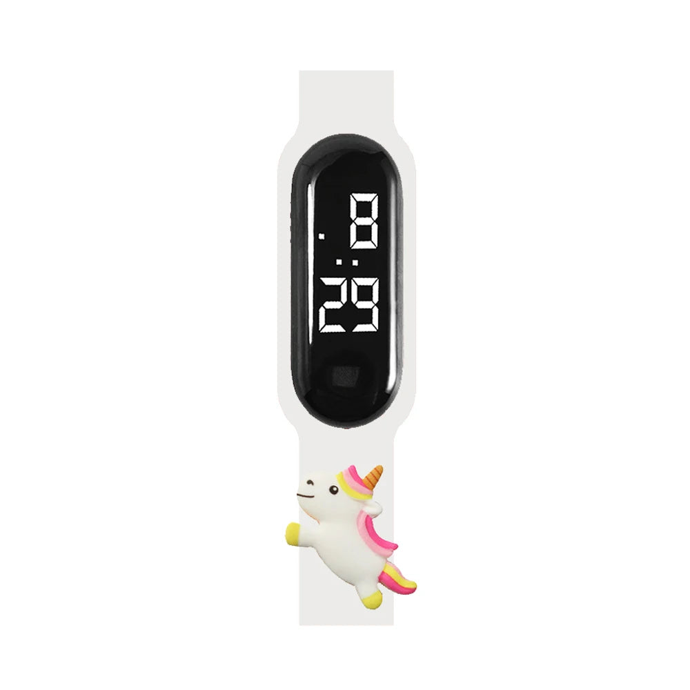 2024 Latest Cartoon Unicorn Children Smart Watch Waterproof Outdoor Sports Bracelet Kids LED Digital Electronic Watches Gifts