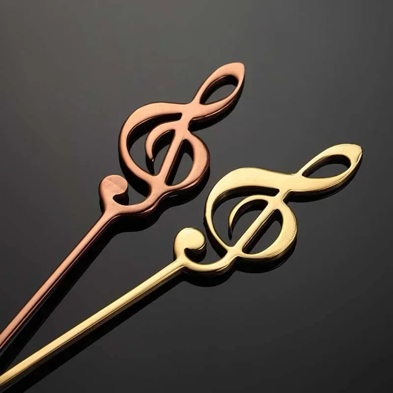 Musical Note Stainless Steel Teapoon Spoon Treble Clef Shape Mug Teaspoons Music Bar Ice Cream Creative Spoon Kitchen Tableware