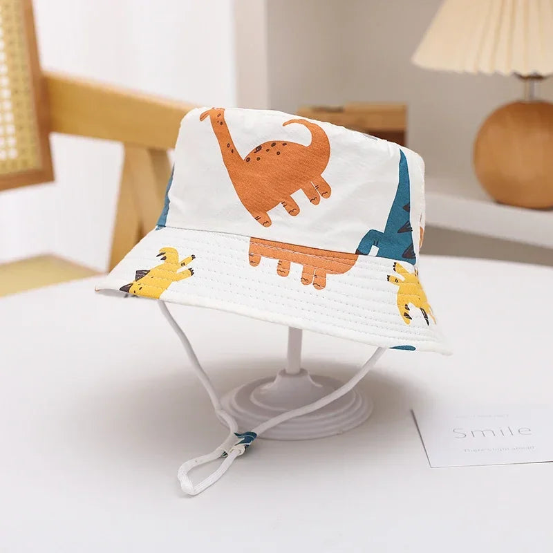 New Panama Summer Baby Sun Hat for Girls and Boys Beach Sun Cap Outdoor Children Bucket Hat Cartoon Autumn Kids Fisherman's Cap
