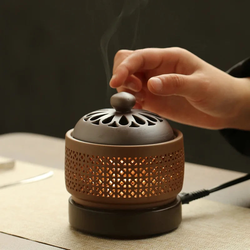 Timed Temperature Regulation Heating Electronic Aromatherapy Stove Home Interior/study/office/tea Room/hotel Seal Incense Tools