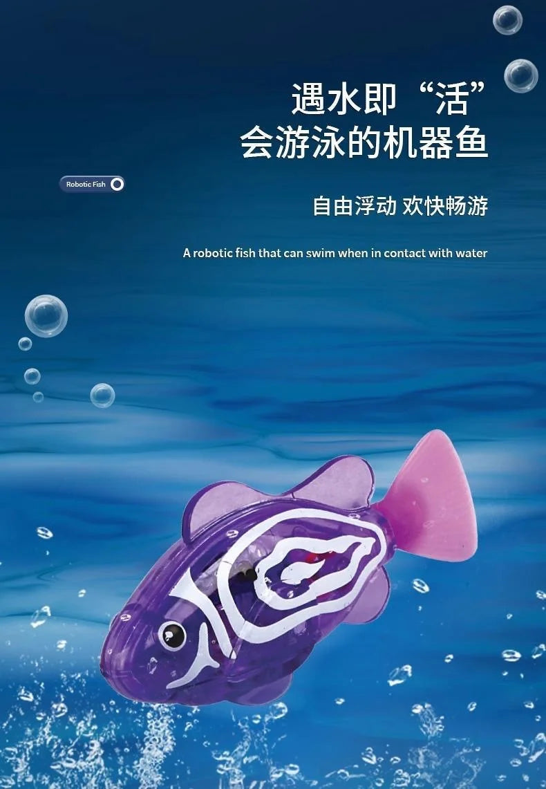 Children's Holiday Gift Bath Electronic Interactive Toy Light Swimming Fishing Simulation Color Pet Fish