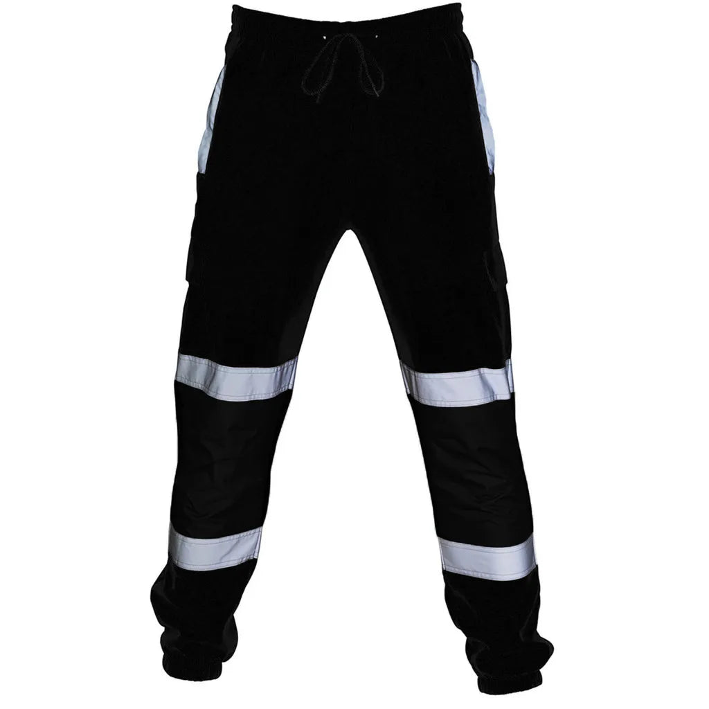 Men'S Reflective Overalls Multi-Pocket Training Sports Trousers Men Road Work High Visibility Overalls Casual Work Casual Pants