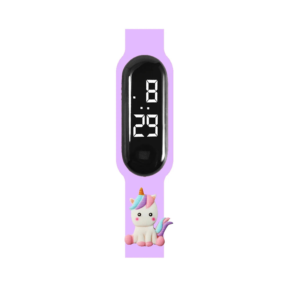 2024 Latest Cartoon Unicorn Children Smart Watch Waterproof Outdoor Sports Bracelet Kids LED Digital Electronic Watches Gifts