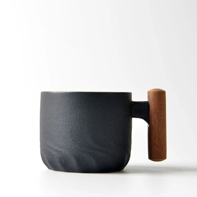 Creative Handmade Exquisite Coffee Cup Vintage Coffee Cup With Wooden Handle Mug Cups Mugs Drinkware Kitchen Dining Bar Home