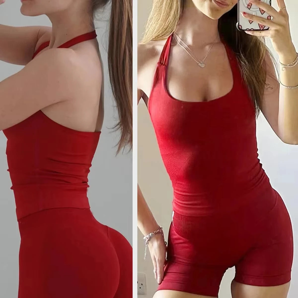 Yoga fitness set; strapless bra and shorts set; seamless backless vest; invisible elastic texture hip-lifting shorts
