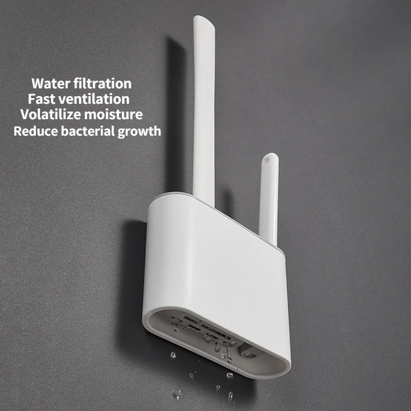 Wall Hanging Toilet Brush Toilet Bowl 2 Cleaning Brushes Silicone Toilet Brush with Holder For Floor Bathroom Accessories Sets