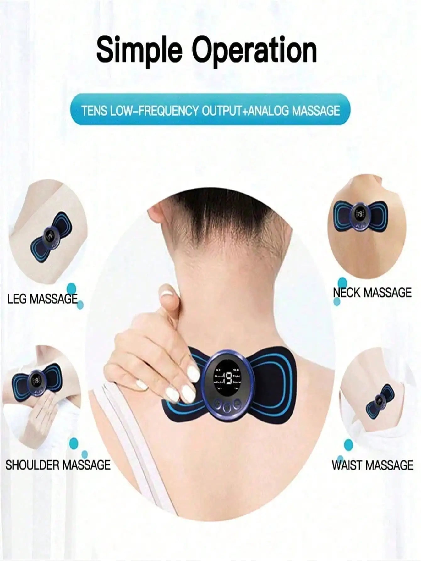 1pc Solid Color Electronic Body Massager