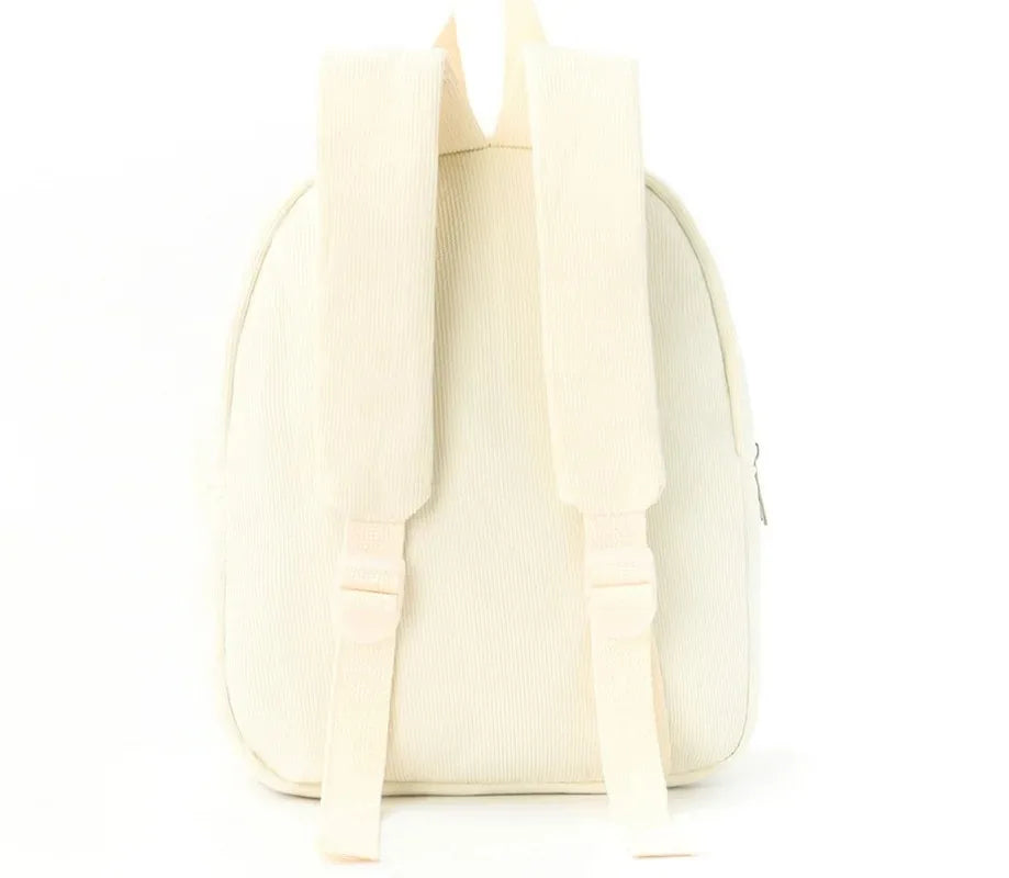 Customized Name Toddler Cartoon Backpack Cartoon Bear Corduroy Large Capacity Backpack Embroidered Name Backpack Cute Plush Bag