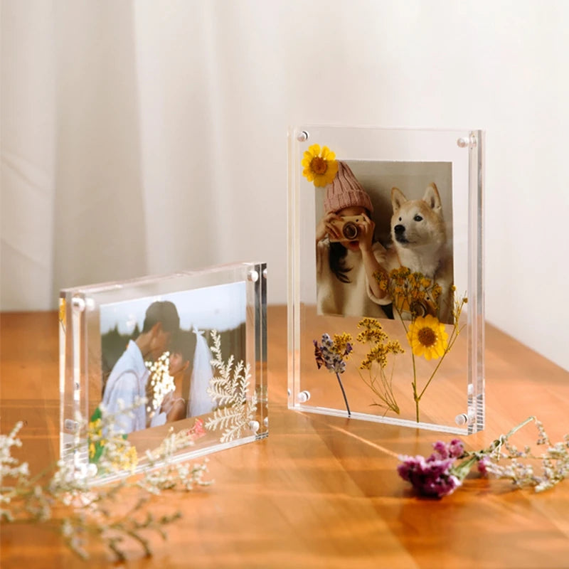Transparent Acrylic Frames Photos Picture Frame Magnetic Double Sided Photo Frame Kpop Photocard Holder Album Poster Tag Display