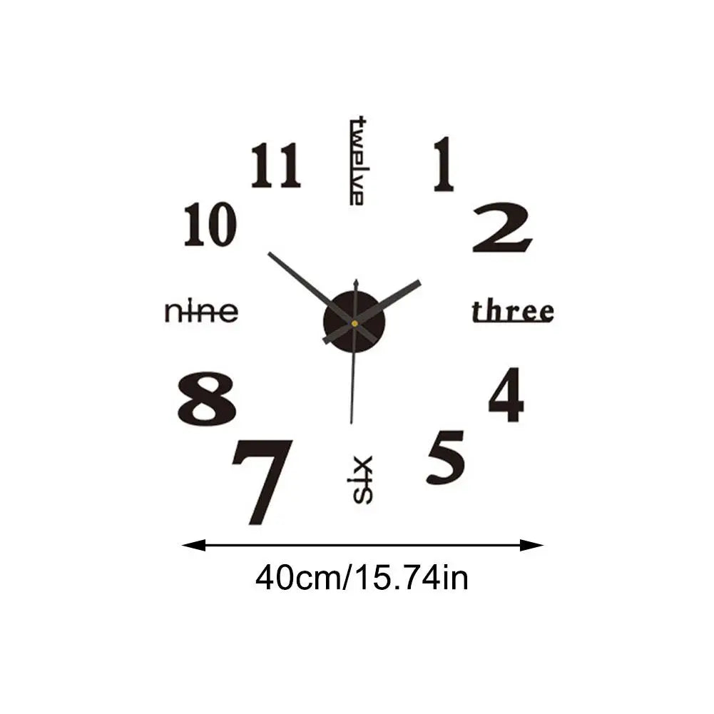 3D Luminous Wall Clock Frameless Acrylic DIY Digital Clock Wall Stickers Mute Clock for Living Room Bedroom Office Wall Decor