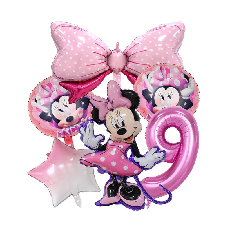 Minnie Mouse Birthday Party Decorate Girls Disposable Tableware Balloon Cups Plates Tablecloth Balloon Baby Shower Party Supply
