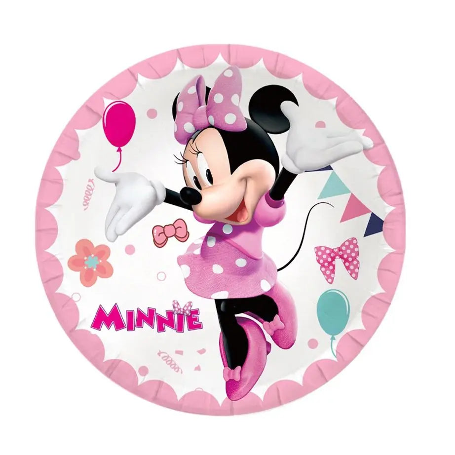 Minnie Mouse Birthday Party Decorate Girls Disposable Tableware Balloon Cups Plates Tablecloth Balloon Baby Shower Party Supply