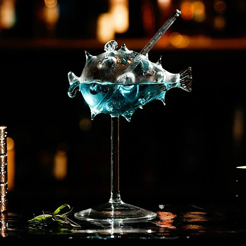 Creative Cocktail Personalized Glass Pufferfish Octopus Tall Cup Bar Swan Bird Wine Glass Wedding Party Birthday Gift