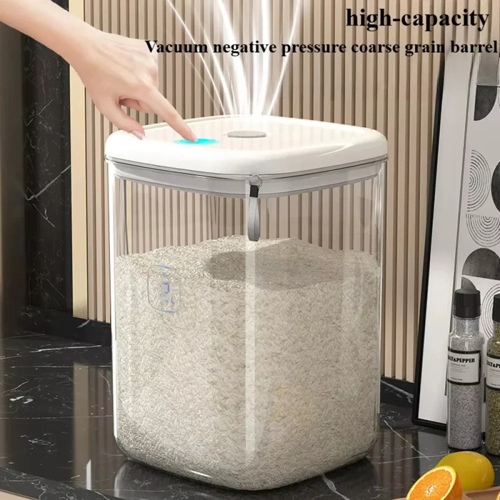 Seal Rice Bucket Vacuum Rice Buckets Cat Food Bucket Pet Food Storage Bucket Dust-proof Grain Jar Glass Jar Home Storage Box