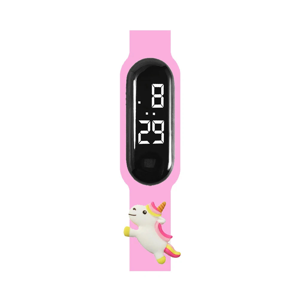 2024 Latest Cartoon Unicorn Children Smart Watch Waterproof Outdoor Sports Bracelet Kids LED Digital Electronic Watches Gifts