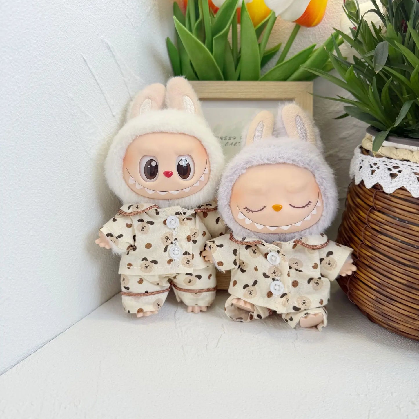 17cm/38cm Plush Doll'S Clothes Outfit Accessories For Korea Kpop Exo Labubu Idol Spring Wild Autumn Pajama Set Clothing Gift