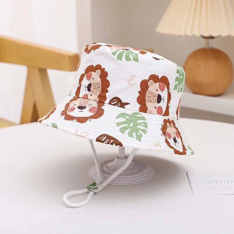 New Panama Summer Baby Sun Hat for Girls and Boys Beach Sun Cap Outdoor Children Bucket Hat Cartoon Autumn Kids Fisherman's Cap