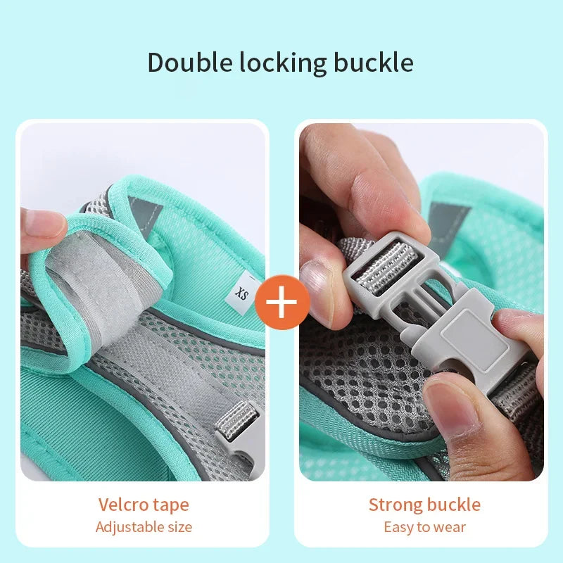 Pet dog Harness Leash Set for Small Dogs Adjustable Puppy Harness Vest French Bulldog Chihuahua dog harness and leash set puppy