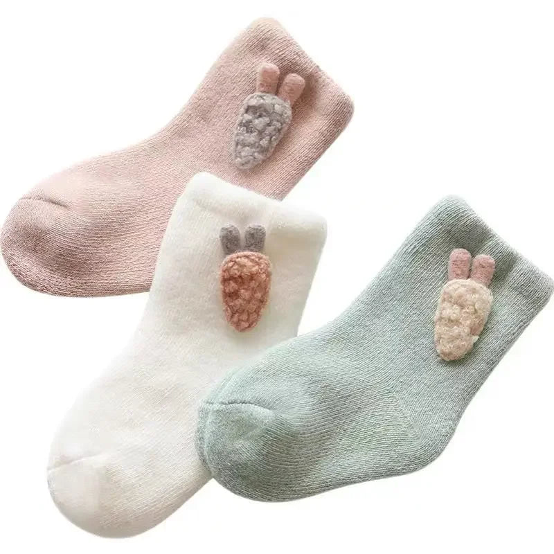 Warm Winter Baby Socks Cute Soft Autumn Newborn Baby Girls Socks Bunny Infant Baby Boy Shoe Socks for Toddler Infants
