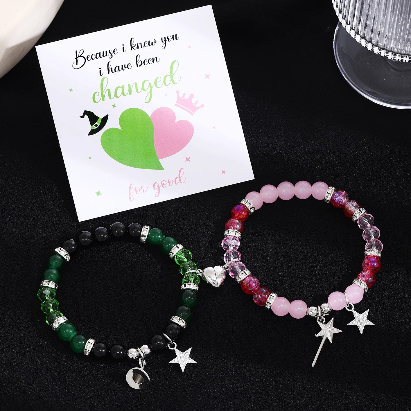 Wicked the musical Charm Necklace For Women Men Magic Wand Witch Hat Pendant Matching Couples Valentine's Day Gifts Jewelry