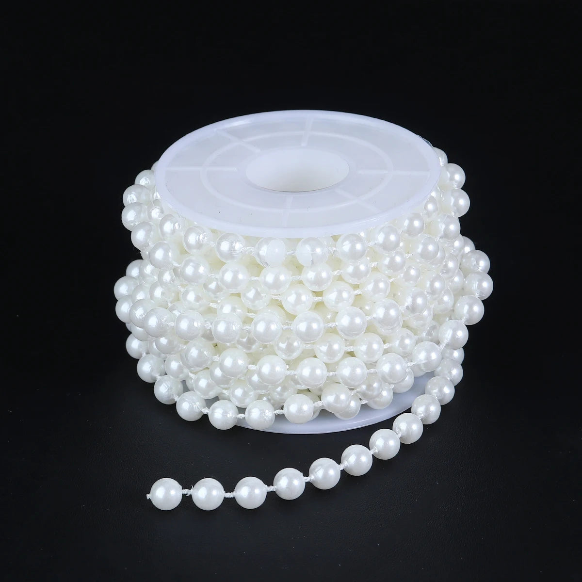 5yards/roll Imitation Pearl Chain White 3-12mm Round Beads Chain for Home Wedding Clothing Decoration Jewelry Making Accessories