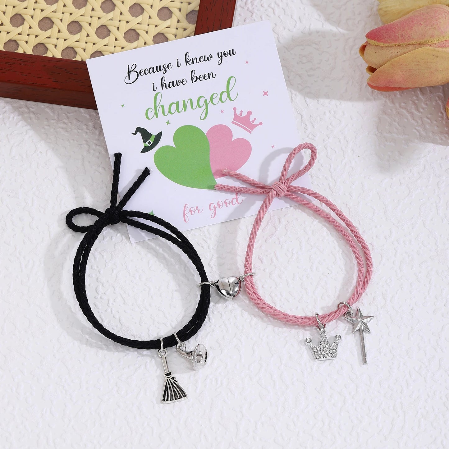 Wicked the musical Charm Necklace For Women Men Magic Wand Witch Hat Pendant Matching Couples Valentine's Day Gifts Jewelry