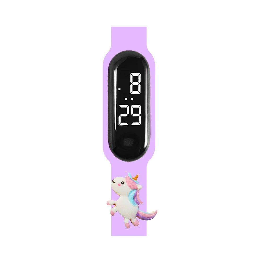 2024 Latest Cartoon Unicorn Children Smart Watch Waterproof Outdoor Sports Bracelet Kids LED Digital Electronic Watches Gifts
